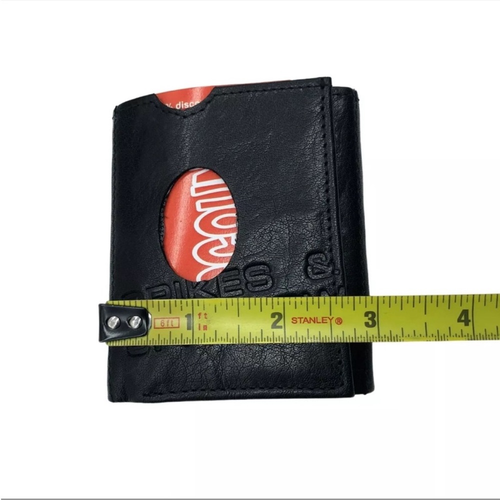 Spikes & Sparrow Black Leather Trifold RFID Blocking Wallet NIB Men’s Compact - Picture 5 of 8